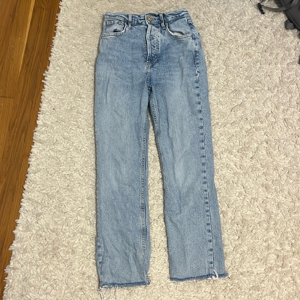 Zara light wash jeans, size 2, lightly worn